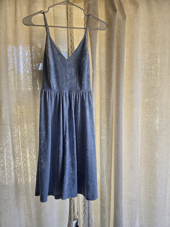 wild fable Dresses & Skirts - Wild Fable Blue Velvet Criss-Cross Back Slip Dress - Size Medium
